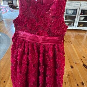 American Princess Burgundy Floral Kids Dress